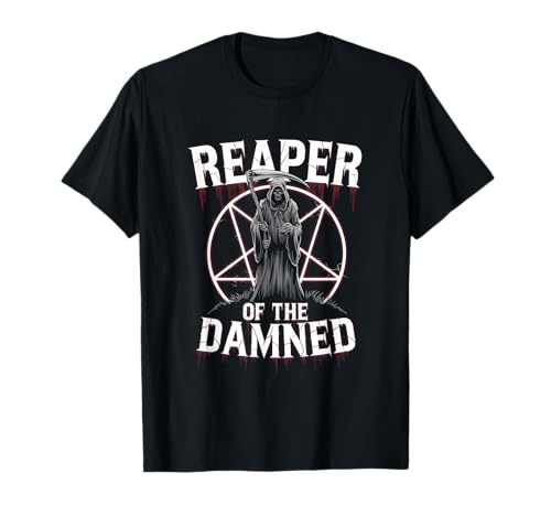 Grim Reaper of the Damned Pentagram Art Horror Fans Camiseta