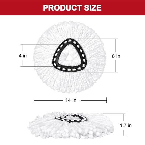 Image of 4 Pack Spin Mop Replacement Head Microfiber Mop Head Refills Easy Cleaning Mop Head Replacement