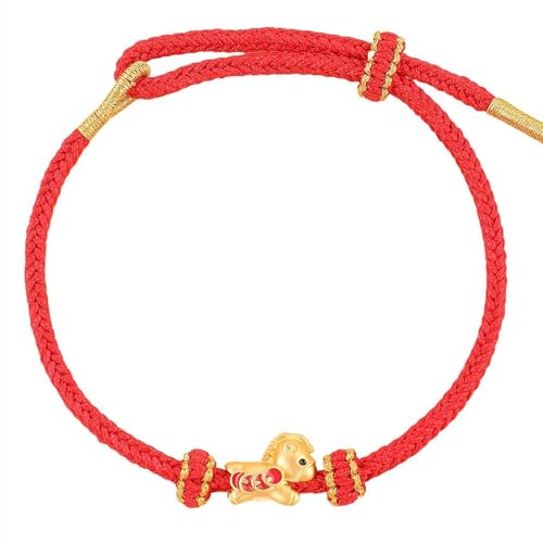 SHUZHENG Bracelet tressé rouge pour le Nouvel An 2026, bracelet porte-bonheur avec cheval rouge, signe du zodiaque chinois, animal Feng Shui, bracelets à breloques réglables pour femmes, bijoux pour