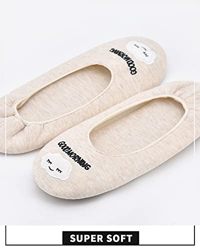 Image of Panda Bros Women's Ballerina House Slippers,Anti-Skid Comfy Warm Ballet Style Slippers