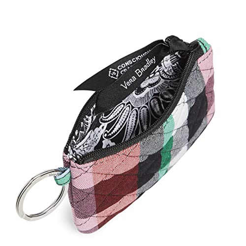 Vera Bradley Women's Cotton Zip Id Case Wallet, Ribbons Plaid - Recycled Cotton, One Size #TOP1