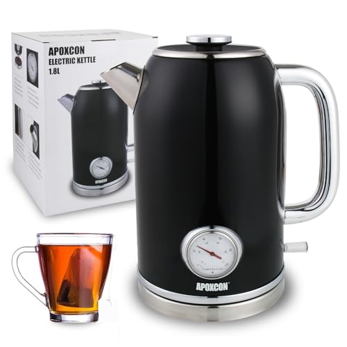Hervidor eléctrico APOXCON retro 1.8 L acero inoxidable miniatura 1