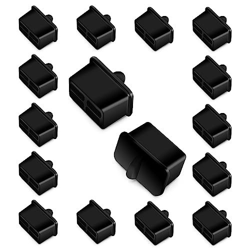SFP-A 100 Counts Dust Cover Caps Ethernet Port Plugs Protector for Network Switches Routers Hubs Slot Port, Black Silicone,15x10x17mm