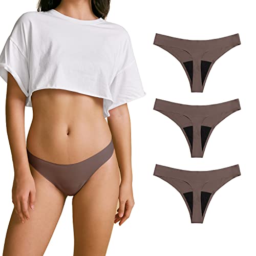 Image of SHARICCA Women Postpartum Period Thongs 4 Layers Leakproof Underwear Panties for teen ladies Multipack