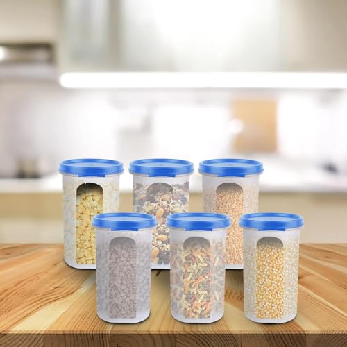 Image of RIOMAX Plastic Kitchen Storage Containers /Round Storage Container with Removable Lid /Fridge Storage Container /Fridge Organizer /Freezer Storage Containers (500ML, Pack of 6)