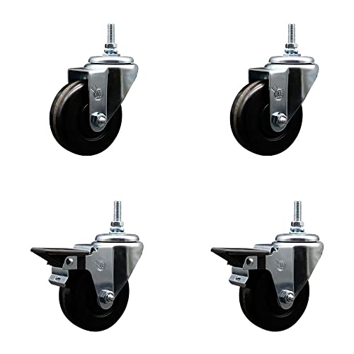 Phenolic Swivel Threaded Stem Caster Set of 4 w/3.5