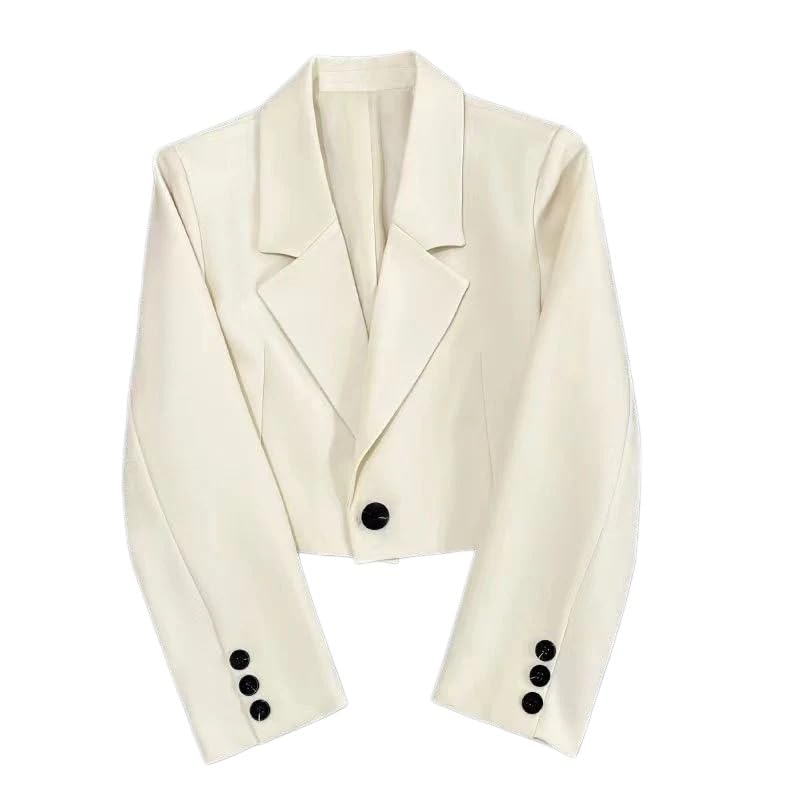 Blazer Donna,Blazer Corti da Donna, Tendenza Versatile, Giacca da Donna Elegante con Un Solo Bottone, Cappotto da Completo