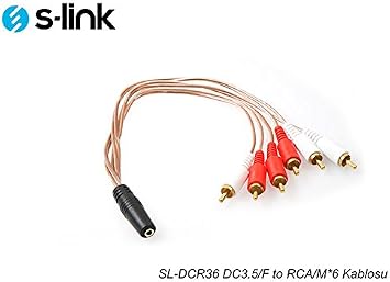 S-Link Sl-Dcr36 S-Link Sl-Dcr36 Dc3.5/F To Rca/M*6 Cable, Black