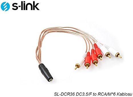 S-Link Sl-Dcr36 S-Link Sl-Dcr36 Dc3.5/F To Rca/M*6 Cable, Black