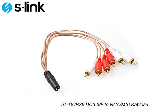 S-Link Sl-Dcr36 S-Link Sl-Dcr36 Dc3.5/F To Rca/M*6 Kablosu, Siyah