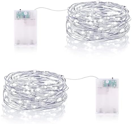 2 Stück LED Lichterkette Mit Timer - 2 Meter 20 LED Warmweiß Batteriebetrieben