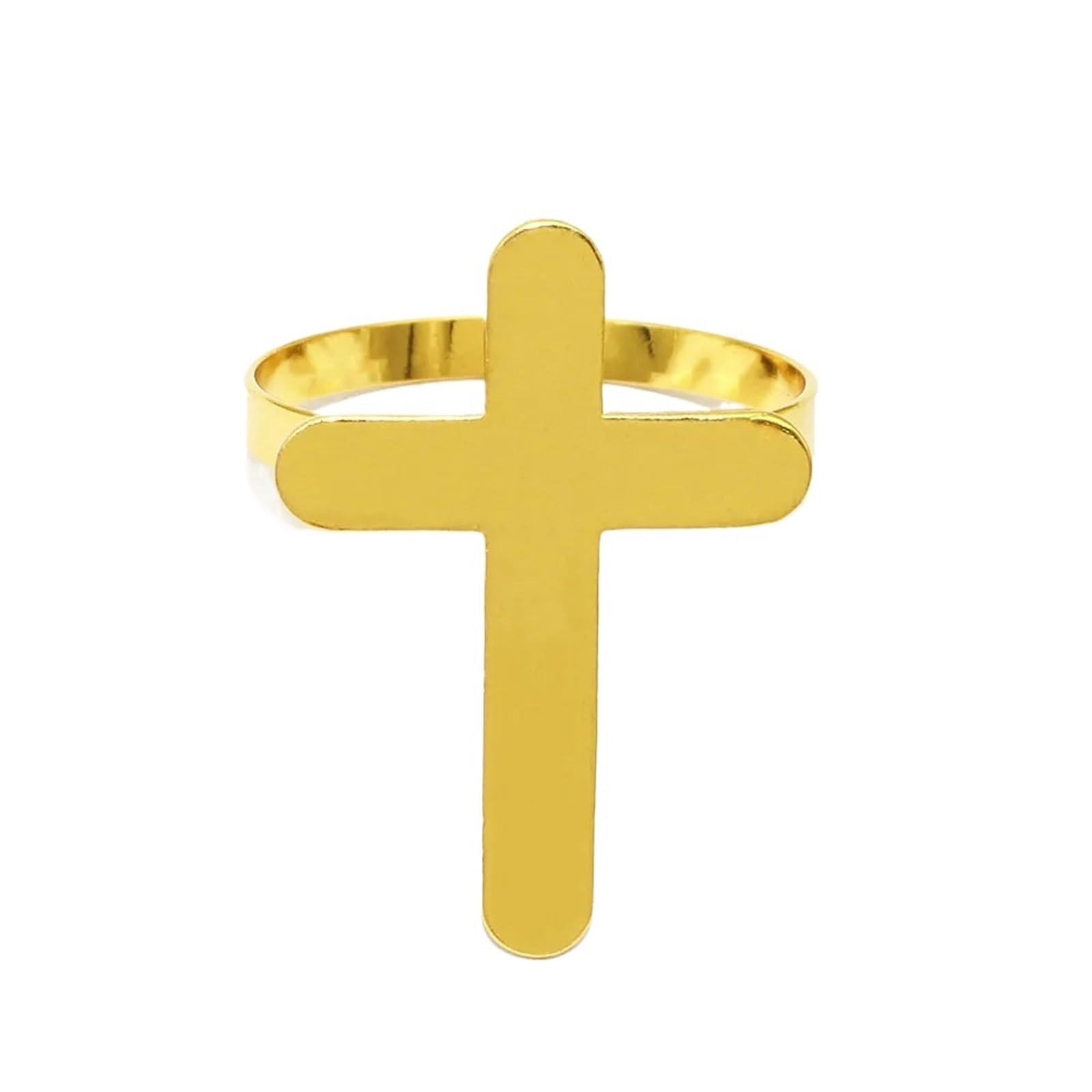 10Pcs Cross Napkin Rings Metal Buckles for Christian Easter Table Decor