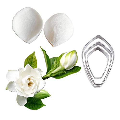 Fiore Foglia Petalo Venatore Taglierino Silicone Stampi Acciaio Inox Ripieno Set, Decorazione Dolci Toosl Coltello per Biscotti Cottura, Teglie e Sugarcract Cioccolato Gumpaste Torta - Gardenia