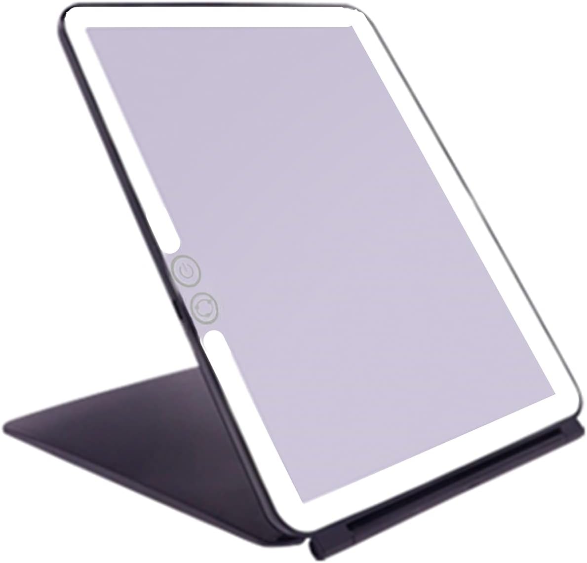 deweisn Folding Travel Mirror Lighted Makeup Mirror with 72 LED 3 Colors Light, USB Rechargeable, Portable, Ultra Thin, Compact Illuminated Vanity Mirror with Touch Screen Dimming for Cosmetic