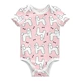 vvfelixl Baby Girl Onepiece Clothes White Poodle Dog Baby Bodysuits Short Sleeve For Infant Boys 3-6 Months