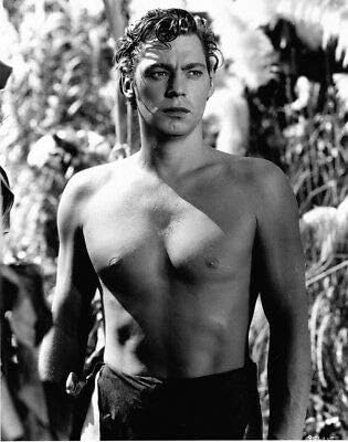 Johnny Weissmuller Bare Chested as Tarzan Vintage 11x14 Double Weight Photograph