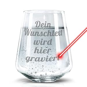 PR Print Royal Trinkglas mit Gravur – mit Name oder Text – Glas mit Gravur selbst gestalten als Geschenk zum Geburtstag…