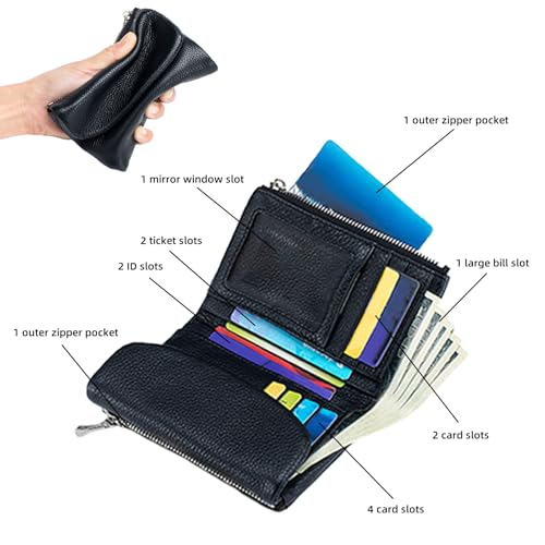 Unisex Pebble Leather Wallet, Pebble Leather Wallets for Women, 5.3In Short Genuine Leather Coin Card Holder, Card Holder & Coin Purse (Yellow)4