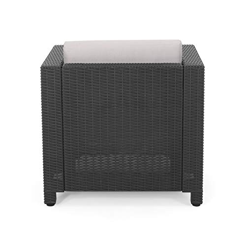 Christopher Knight Home Roger Outdoor Faux Wicker 8 Seater Chat Set With Cushions, Dark Gray And Gray #TOP6