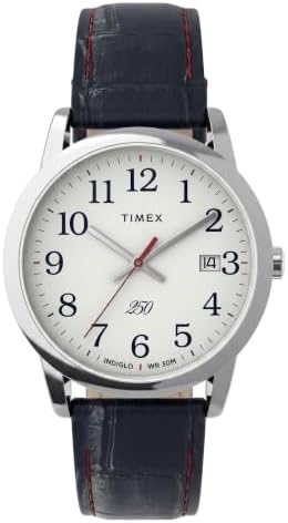 Timex Men's Easy Reader America 250 35mm Watch - Blue Strap White Dial Silver-Tone Case