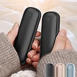 YUSIDO 充電式カイロ 10000mAh大容量 1台2役 モバイルバッテリー 長時間連続使用 3段階温度調節 急速発熱 ハンドウォマー 電気 usb モバイルカイロ 超軽量 コンパクト 持ち運びやすい 冷え対策 エコ おしゃれ ギフト プレゼント 2個セット OT-S62 (ブラック)