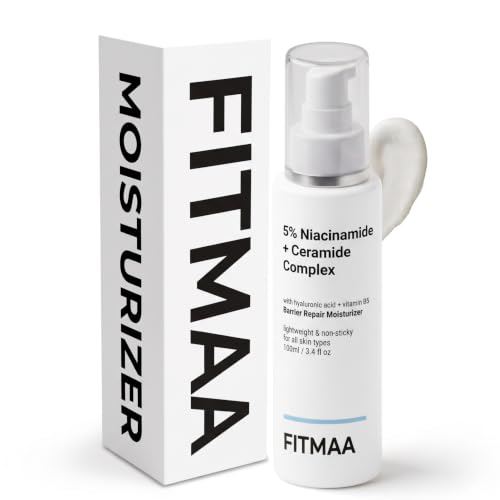 FITMAA Barrier Repair Face Moisturizer | 5% Niacinamide + Ceramide Complex, Hyaluronic Acid & Vitamin B5, Gel Cream for all Skin Type | Non-Comedogenic | Men & Women for Hydrated, Glowing Skin | 100ml