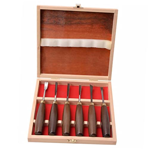 ARTIBETTER Wood Carving Kit 6pcs Hand Carving Gouge Comfortable Walnut Handles Ideal for Artists
