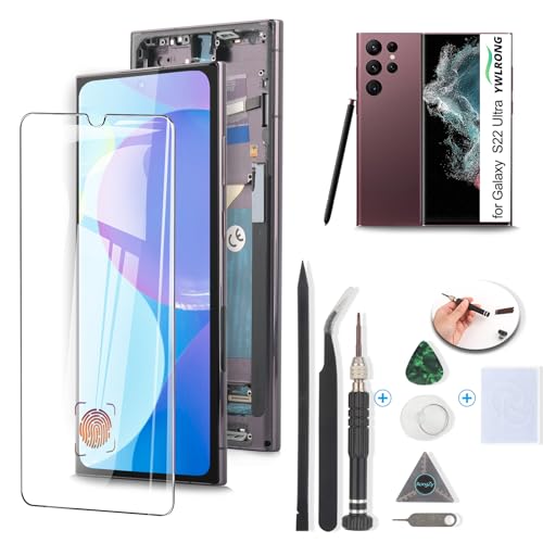 OLED Screen for Samsung Galaxy S22 Ultra 5G Screen Replacement for Samsung S22 Ultra 5G SM-S908U/S908U1 LCD Display Touch Screen Digitizer Assembly with Tools(Black, Support Fingerprint) by YWLRONG - Used condition - US$34.30