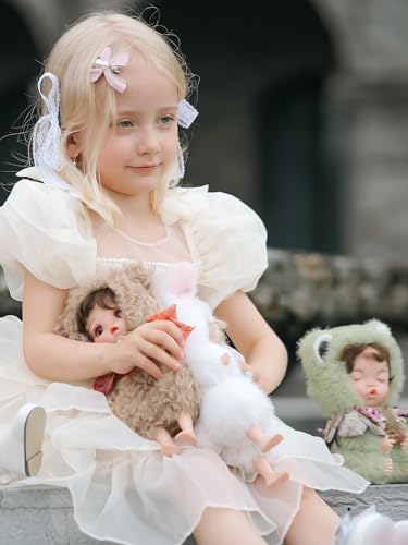 Muñeca Reborn de 10 Pulgadas con Traje de Rana Verde miniatura 6