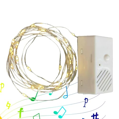 Luci natalizie musicali, carillon natalizio, luci natalizie con musica, sensore di suono Hristmas con luci a corda, luci a LED colorate, decorazione natalizia per Natale e Capodanno