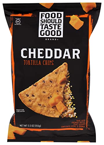 Food Should Taste Good, Tortilla Chips Cheddar, 5.5 Ounce