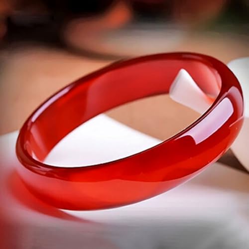 Gemstone Bangles for Women, Genuine Translucent Brazilian Red Agate, Gift for Wife on Valentine's Day4