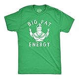 Mens Big Pat Energy T Shirt Funny Saint Patricks Day Parade Lovers Tee for Guys Funny T Shirts Saint Patrick's Day Apparel for Men Novelty Tees for Guys Green - M