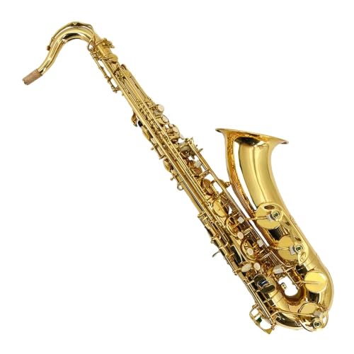 Image of Tenor Saxophone Complete Kit w /Case, Mouthpiece, 10pc Reeds, Professional B Flat Tenor sax, Gold Brass Lacquer, Rich, Warm Tone for Jazz & Classical, Ideal for Students to Pros(Golden)