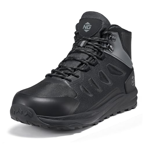 Image of NINGO Steel Toe Work Boots for Men, Waterproof Slip Resistant Work Boots for Men, Wide Toe Comfortable Mens Safety Work Shoes with Zero Drop, Oil Resistant for Construction, Industrial, Warehouse