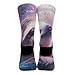 VAFZASC Women's Socks Non Slip Fashion Mid Calf Dress Socks Compatible with Blue Nebula Sloth, Outdoor Cycling Decor for All Seasons