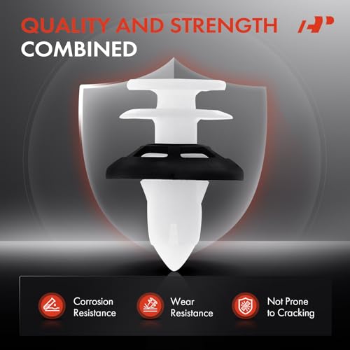 A-Premium 9mm Nylon Retainer Clips w/Seal Double Head Push Pin Fasteners Compatible with Jeep Grand Cherokee Wrangler Dodge Charger Durango Challenger Avenger Chrysler 200 & More, 50 PCS (6.7 oz) by A-Premium - Image 5