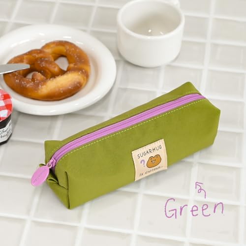 Image of Monolike Unmatched Friends Block Pencil Case, Green - Pencil Pouch, Portable Pencil Bag, Pencil Case, Office Pouch case, Soft