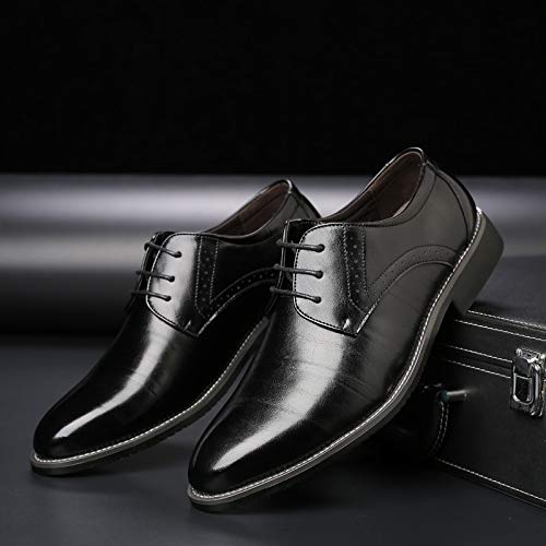 Men's Work Oxford Dress Shoes Pu Leather Lace Up Round Toe Non Slip Rubber Sole Low Top Uniform Professional Comfortable Slip Resistant3