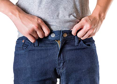 Waistband Extenders by Johnson & Smith | Button Extender for Pants | Denim Material | Pack of 3 Shades | Premium Metal Buttons | 2 Button Holes | Button Extender for Jeans - Thumbnail 7