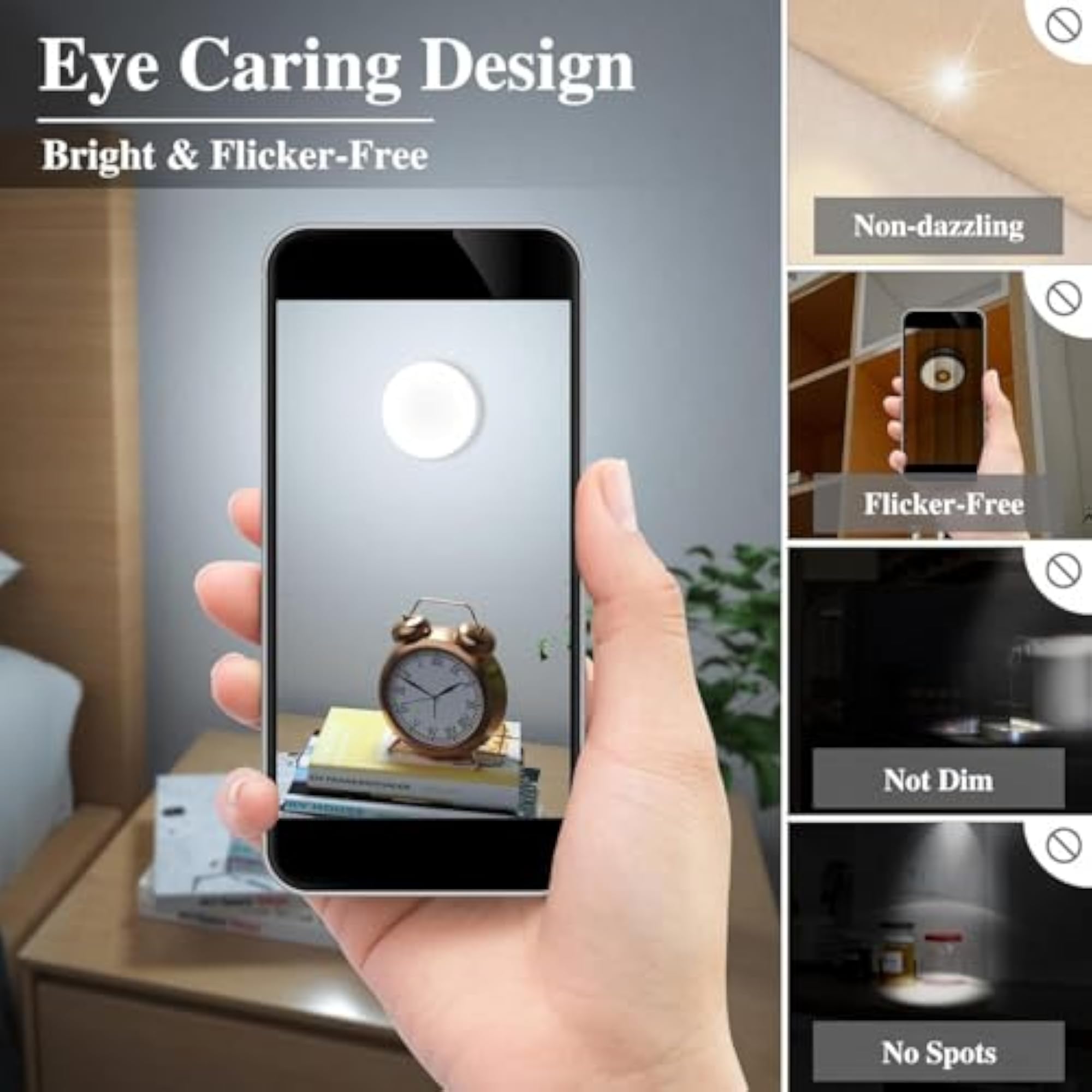 4 Pcs Motion Sensor LED Light for Indoor Use
