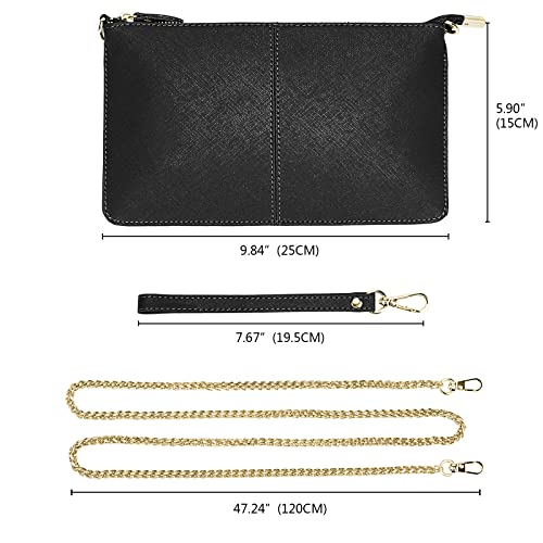 Image of Uromee Wristlet Wallet Clutch Purses for Women Genuine Leather Crossbody Bag Handbag with Detachable Shoulder Chain