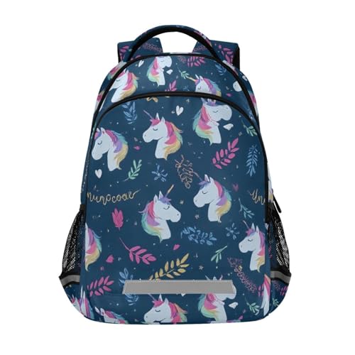 Unicorn Kid's Elementary Middle School Backpack for Son Daughter, Age 6-12 Back to School Backpack Bookbag Schoolbag for Boys Girls