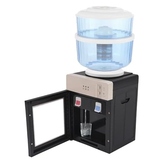 MhdunueSK Desktop Hot and Cold Water Cooler Dispenser,110V 550W Water Dispenser Mini Refrigeration Desktop Automatic Drinking, for Home Office Coffee Tea Bar Dorm Room(Champagne)