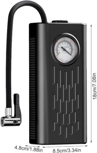 Image of RECTITUDE Portable Electric Tire Inflator Air Compressor with Analog Pressure Gauge, USB Type-C Charging, Fast Air Pump for Car, Bike, Motorcycle, Bicycle, Ball & Inflatable Toys | Compact Mini Air