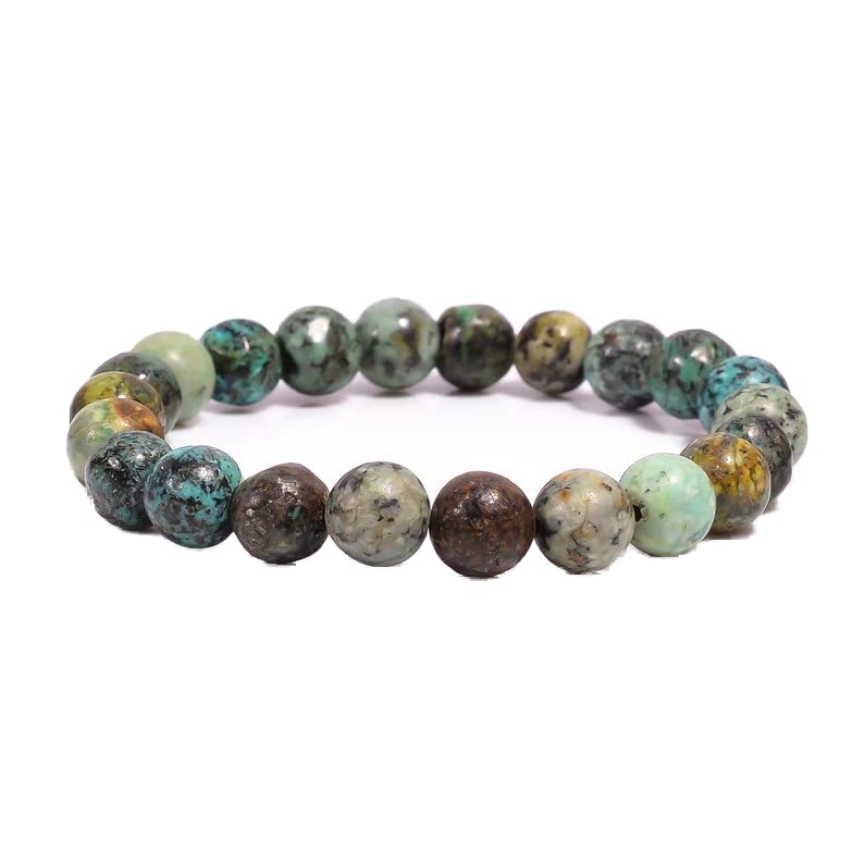 Bracelet turquoise africaine 8mm en pierres naturelles véritables de qualité