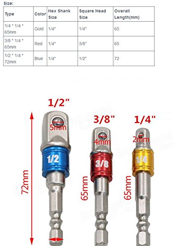 EsportsMJJ Adapter-Set – 3-teilig, 3/4" Auf 1/2", 1/2" Auf 3/8", 3/8" Auf 1/4" Für Stecknuss Und Luftwerkzeuge