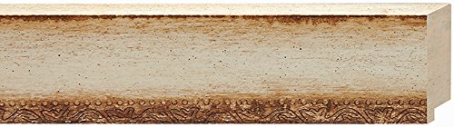 Picture Frame Moulding (Wood) 100ft Bundle - Distressed/Aged White Finish - 2.25