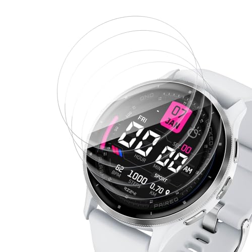 VideoSecu 4 Stück für Panzerglas für Garmin Venu 3 Schutzfolie Selbstheilende Schutzglas Ultradünne 0.33mm Blasenfrei TPU Kratzfeste Schutzglas Anti-Fingerabdruck Displayschutz