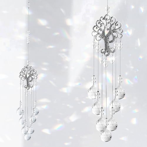 ARONRAVE Sonnenfänger Kristall Windspiel, Kristalle zum aufhängen Kristalle Als Dekoration Bunte Kristall Regenbogen Kronleuchter Krisstall Prisma Anhänger Fensterdeko ​Ornament kristalkugel Hängend